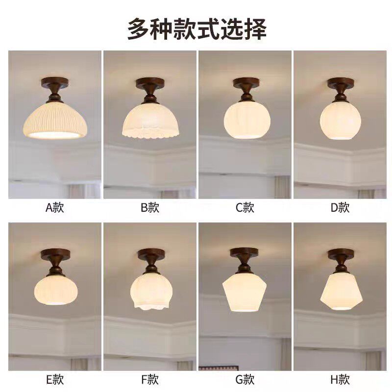 走廊灯过道灯中古风美式复古简约花朵楼梯入口玄关小灯阳台吸顶灯