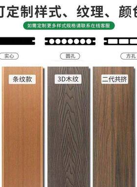 压塑木圆地花板户外木塑地板方孔MIP孔程公园栈道景观工户外木塑