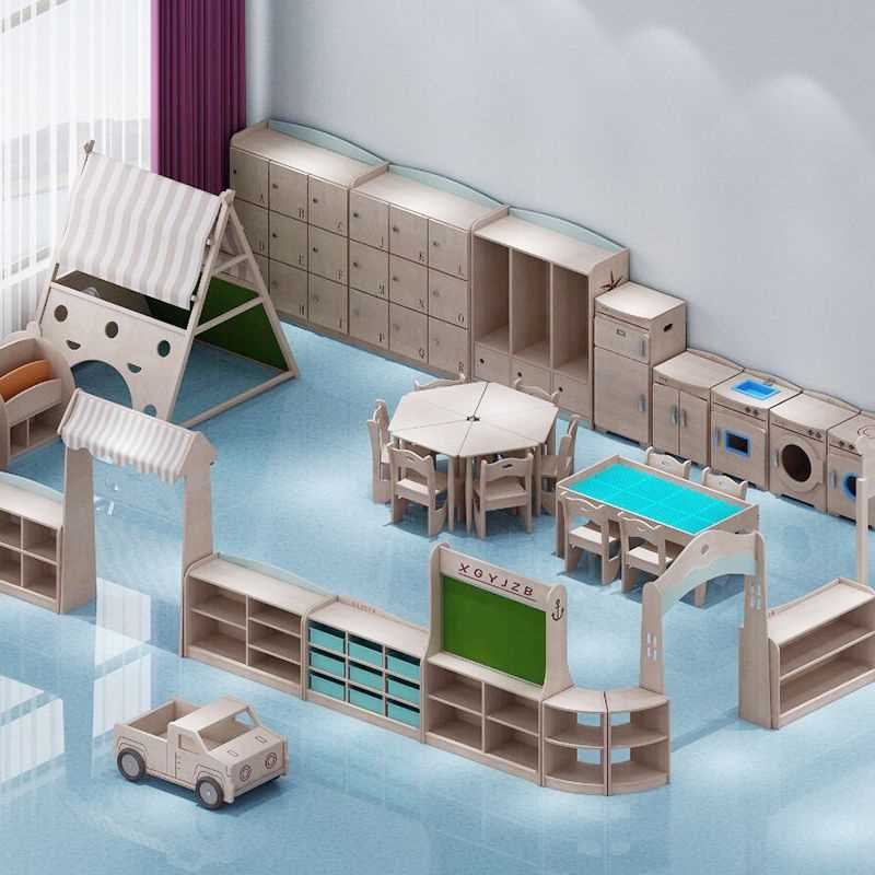 桦木多层板儿童玩具柜区角玩具收纳组合柜子幼儿园实木区角玩具柜