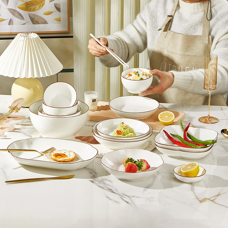 速发陶瓷餐具加厚防烫子025新款简约时颜值碗饭米家用盘2单个碗具