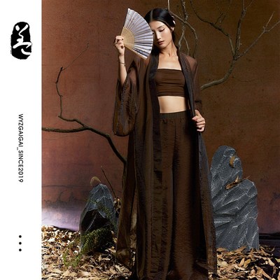 速发WYZ盖盖2024年新纯高端款纱飘逸色衣古风古典长衫春夏