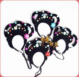 速发新款戏曲古装演出舞蹈头饰越青小头剧衣丫鬟旦饰戏曲头饰发髻