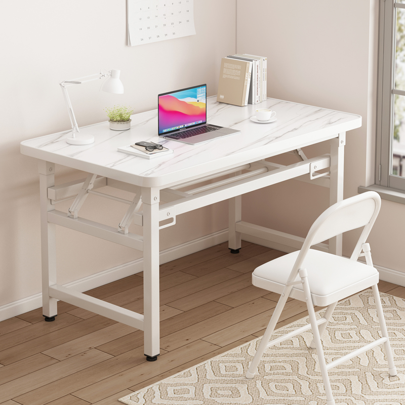 速发折叠桌子长方形电脑桌办公专用简易学习桌屋书孩桌小写字桌