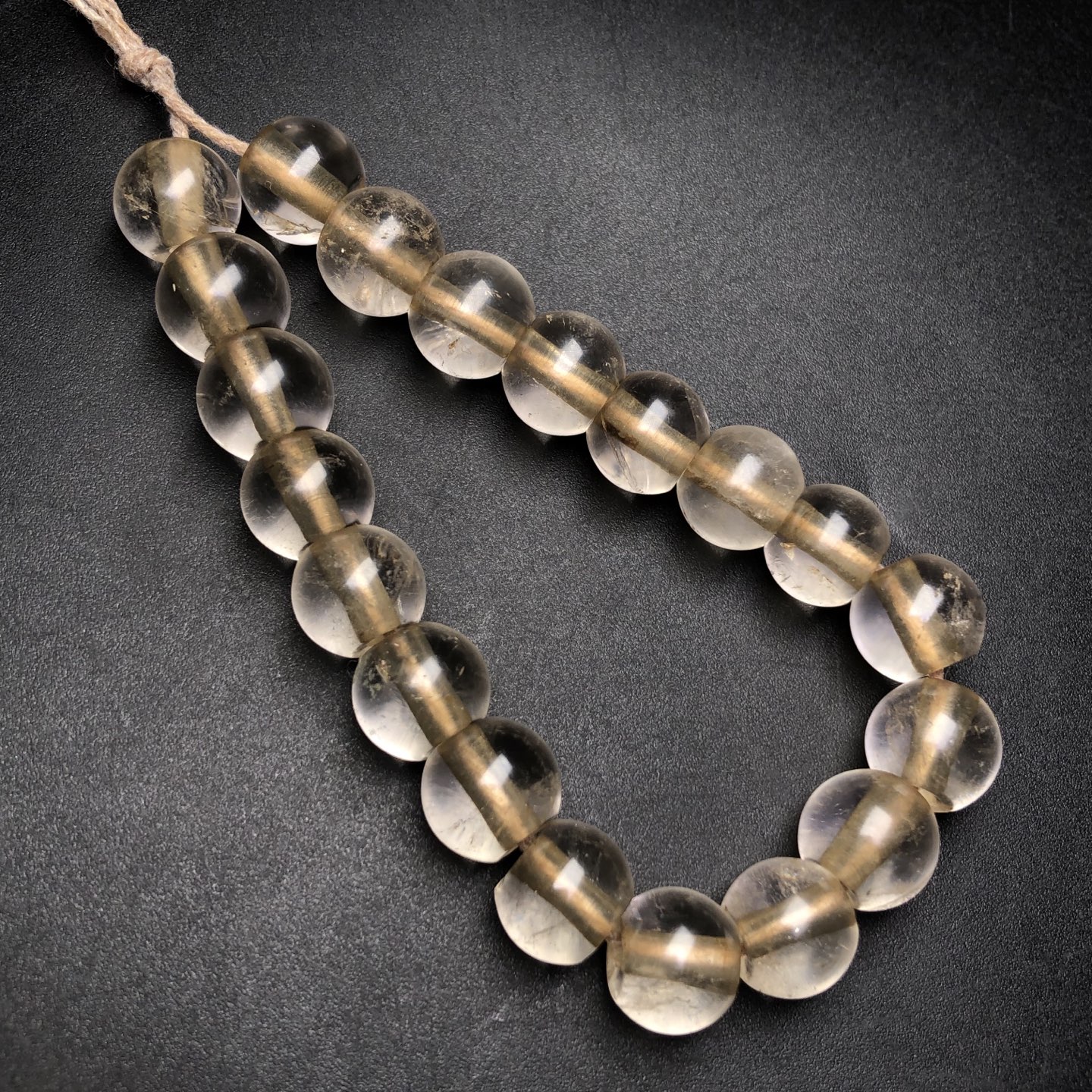 天然茶晶手链烟晶手串茶水晶单圈招财首饰男女情侣款百搭节日礼物