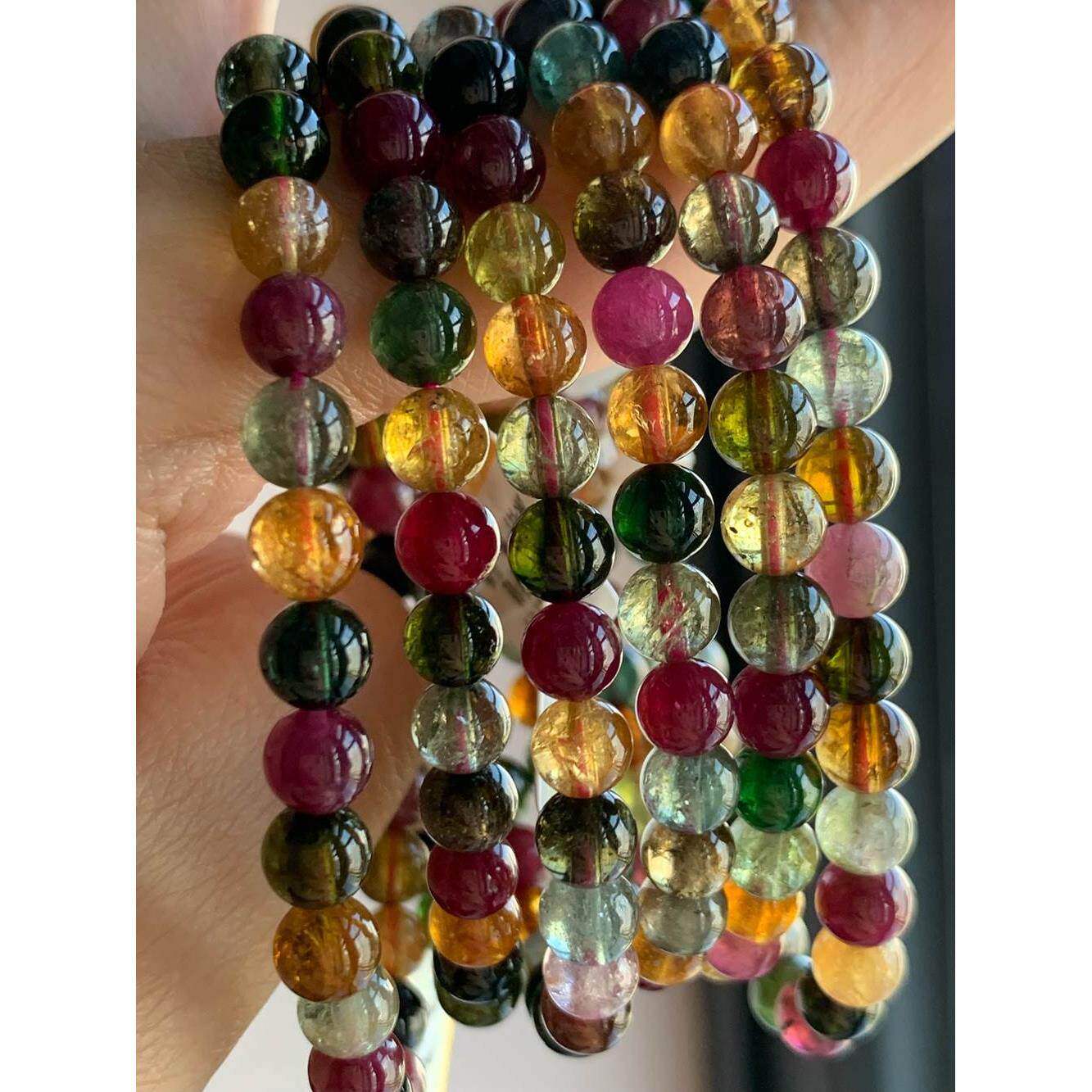 巴西老矿天然碧玺手链一图一物十六年老店正品保证招财旺夫超值款