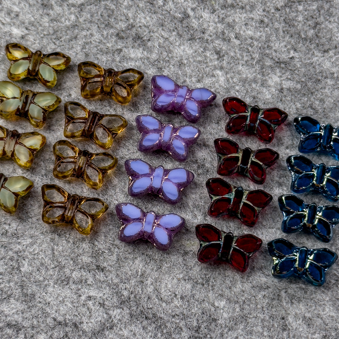 捷克进口平切面20x12mm复古蝴蝶琉璃珠DIY手工串珠饰品材料