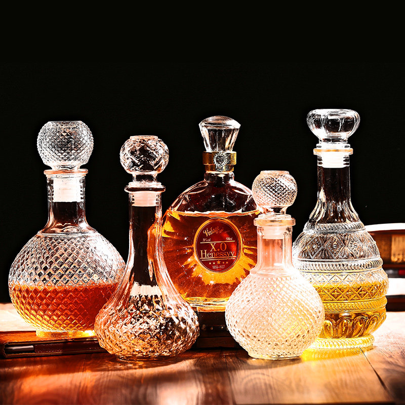 速发2只葡萄洋瓶红酒瓶 装饰玻璃酒酒瓶白酒瓶空酒瓶XO威士忌