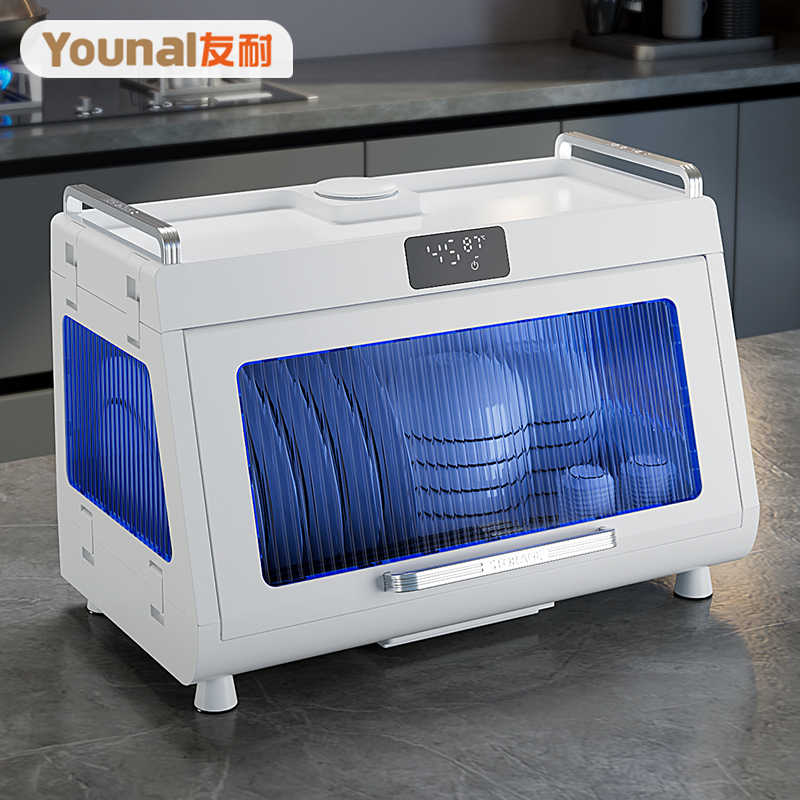 速发碗碟收纳收家用厨房消毒双层碗柜带盖沥水收纳箱置物架碗筷架