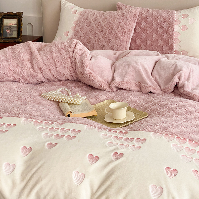 速发四端保季绒高件套牛奶绒珊瑚绒加厚冬暖双面加绒床品