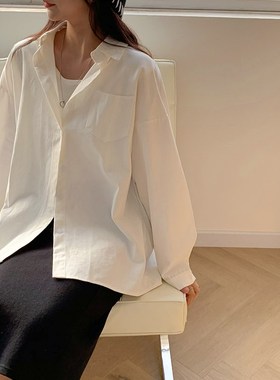 速发白色款装202年新春大码宽松衬衣洋气时尚长袖上衣