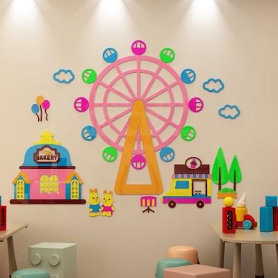 儿童房幼儿园墙面装饰墙贴游乐场教室卧室卡通动物贴画环创主题墙图片
