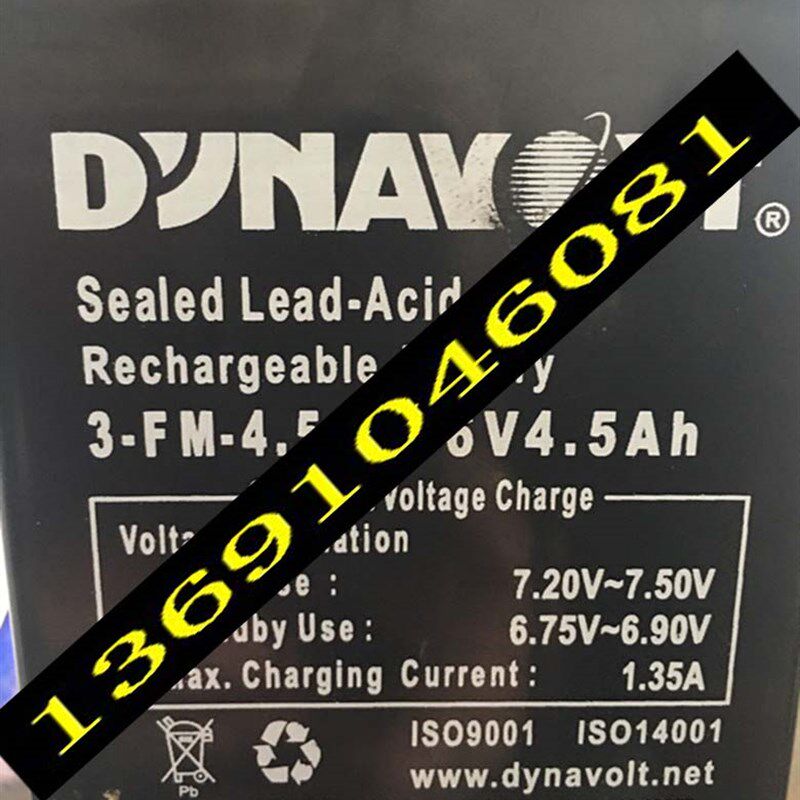 DYNAVOLT蓄电池 3-FM-4.5 6V4.5AH玩具车童车小孩子电动汽车电瓶