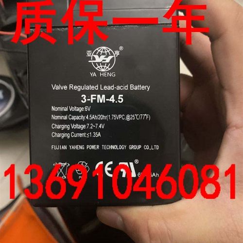 亚亨YAHENG电池3-FM-4.5 6V4.5AH儿童玩具车 电子秤蓄电池