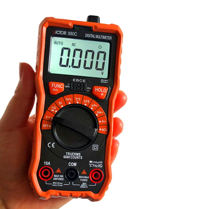 VICTOR胜利VC880C数字万用表高精度袖珍多用表VC880D多功能万能表