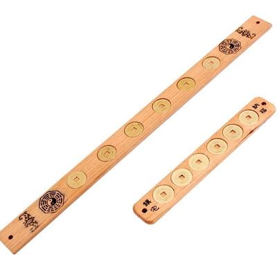 纯黄铜三才五帝尺五岳真形图印实心古铜尺大门对门压门槛摆件挂件