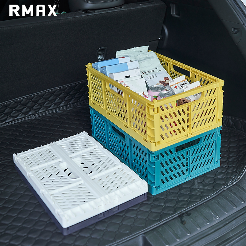 RMAX车载折叠收纳筐可手提多功能杂物收纳篮纸巾洗车用品整理筐子