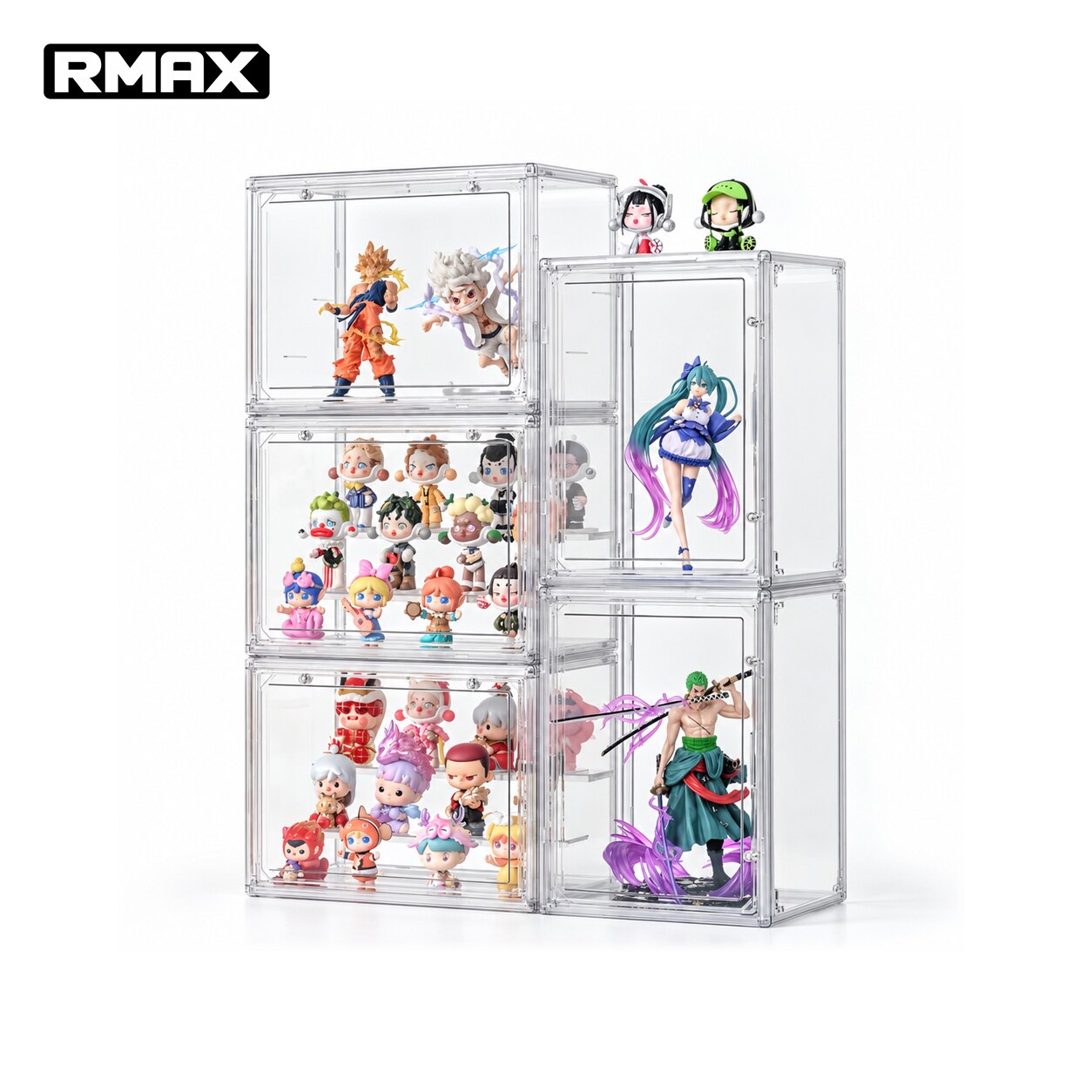 RMAX盲盒收纳盒手办亚克力透明展示架泡泡玛特labubu展柜乐高摆柜