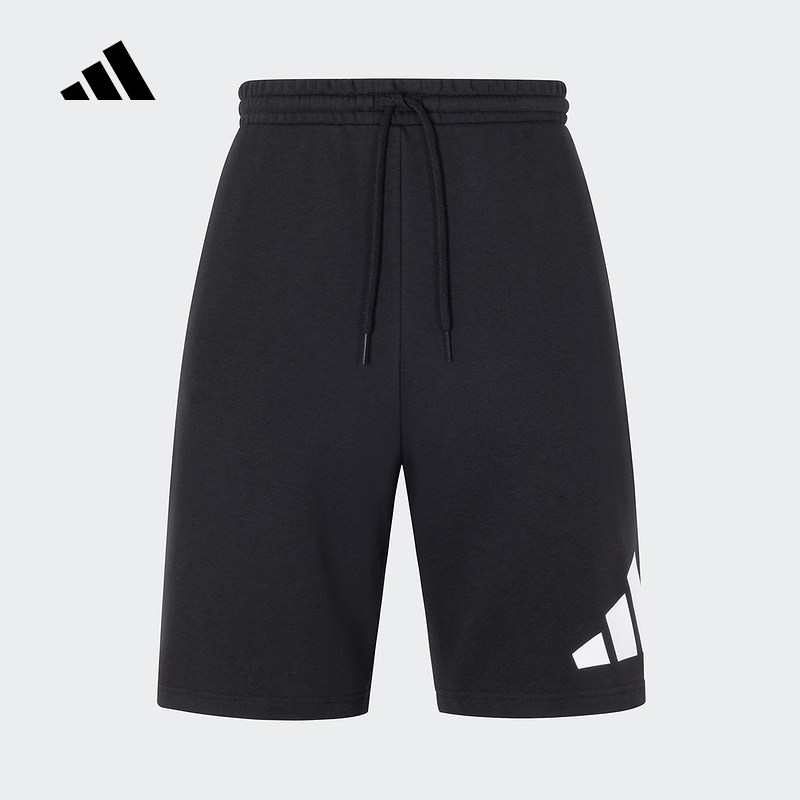 adidas阿迪达斯棉混纺中腰五分裤2025春男毛圈布针织短裤JY8567