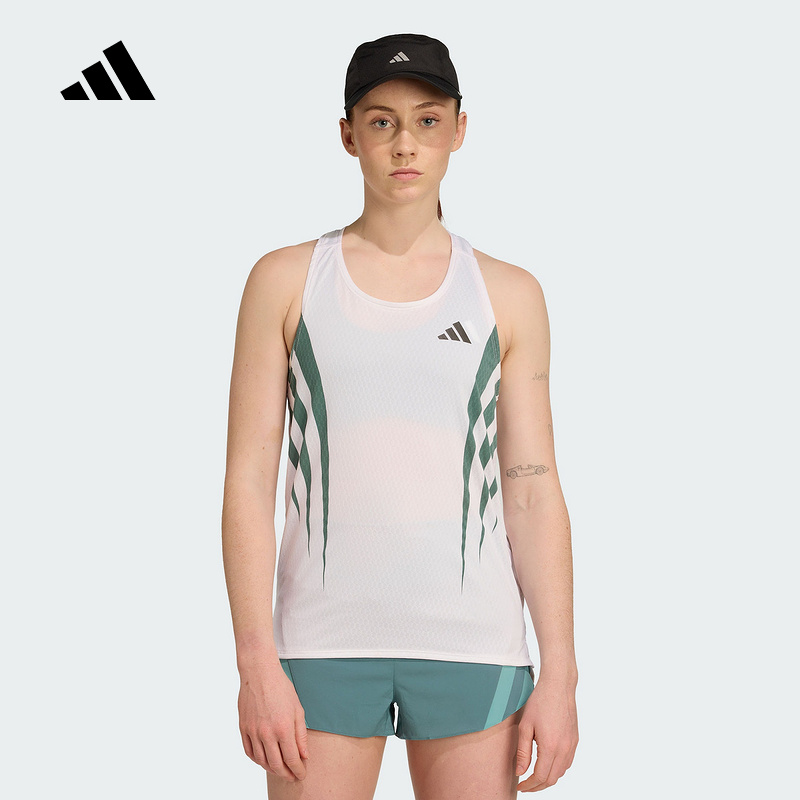 adidas阿迪达斯ADIZERO跑步背心2025秋女CLIMACOOL无袖T恤JZ8034