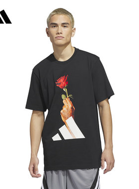 adidas阿迪达斯D-ROSE罗斯系列篮球印花半截袖春男短袖T恤 KS2044