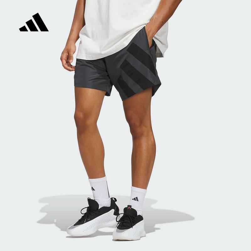 adidas阿迪达斯爱德华兹篮球五分裤中裤2025冬男梭织短裤 KC1612