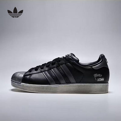 adidas阿迪达斯三叶草板鞋中性秋赛车风SUPERSTAR贝壳头鞋 LB9761