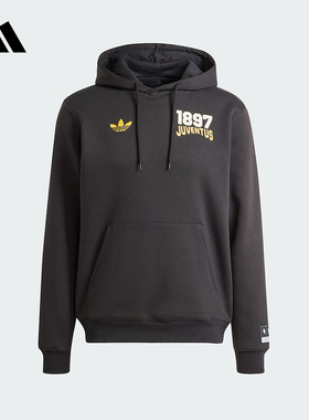 AdidasA阿迪达斯三叶草尤文图斯足球男子运动宽松连帽卫衣 JF2567