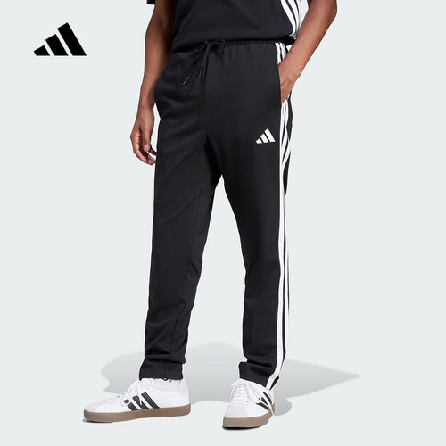 adidas阿迪达斯三叶草足球运动裤直筒跑步2025秋男针织长裤JE6430