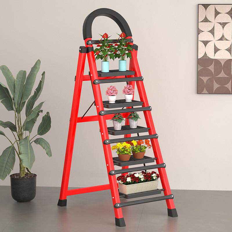 储冠铝合金不锈钢折叠梯子家用人字梯四五步梯凳加厚折叠室内扶梯