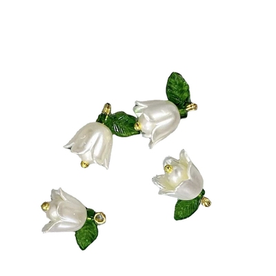 diyDIY耳环仿仿珍珠铃兰花朵吊坠