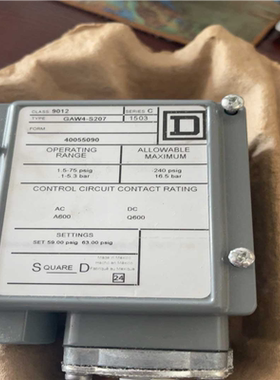 SQUARE_D压力开关9012 GAW4-S207 原~议价