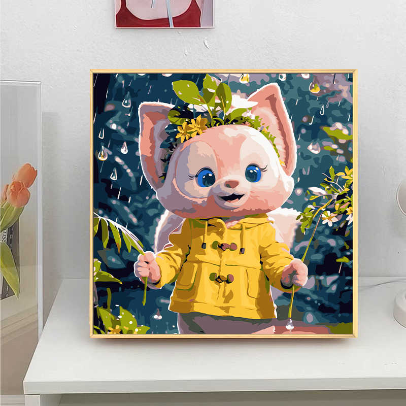 玲娜贝儿数字油画diy填充涂色手工绘画画可爱玩偶卡通丙烯装饰画