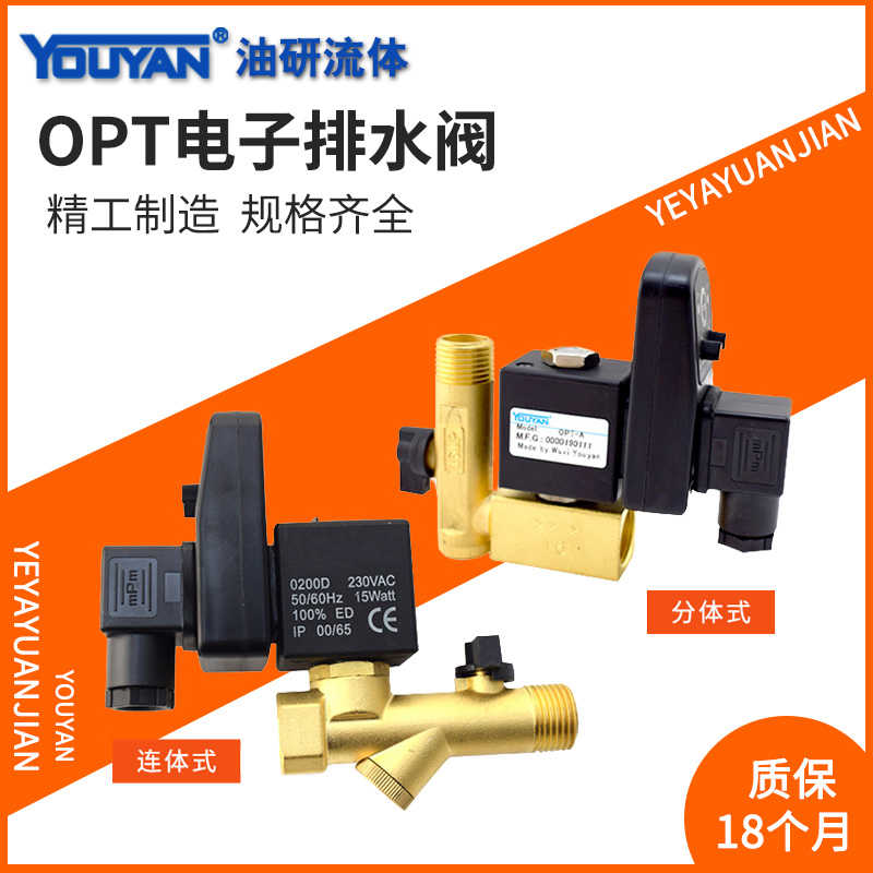 0200D储气罐4分6自动OPT排污A电子排水阀220V定时B开关电磁阀DN15