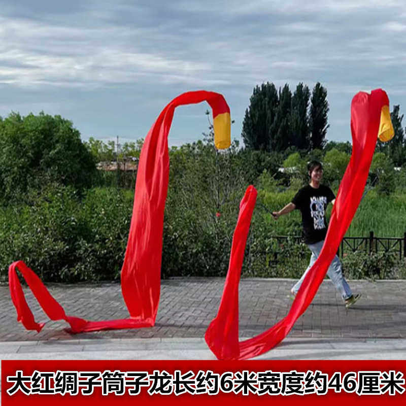 广场舞健身龙甩彩带空竹舞龙广场健身飘带筒子龙彩色立体龙幼儿园