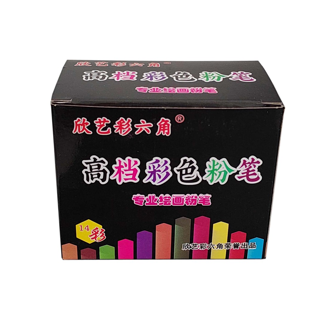 【欣艺彩六角】绘画粉笔鲜艳无尘黑板报专用画画教师彩色高档粉笔