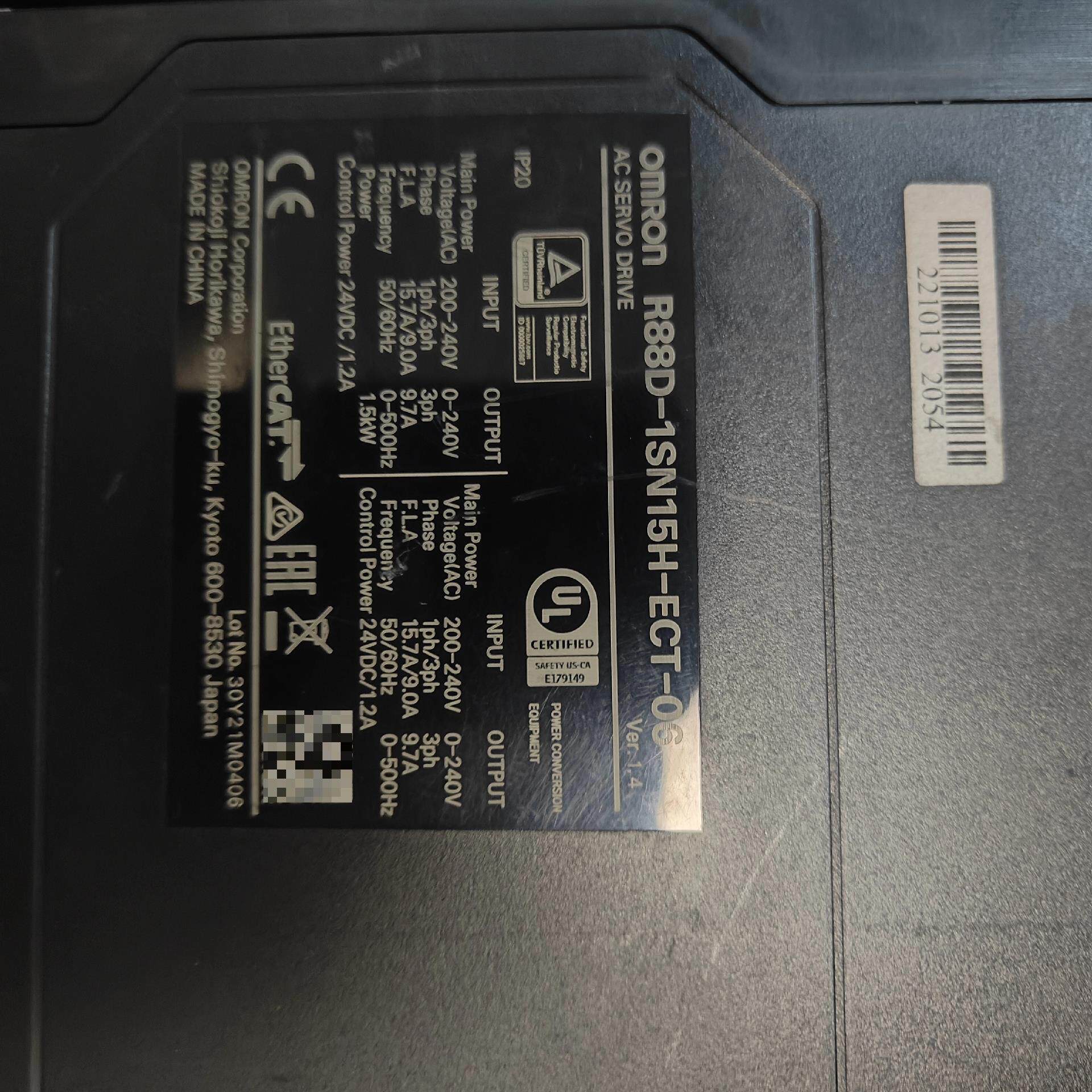 【汇生】欧姆龙R88D-1SN15H-ECT-06，现货拆机一台，实【议价】