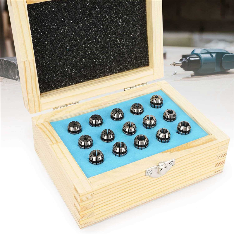 弹簧夹头套装 CNC 雕刻机和铣削车床工具木工雕刻夹头ER11 -15pcs