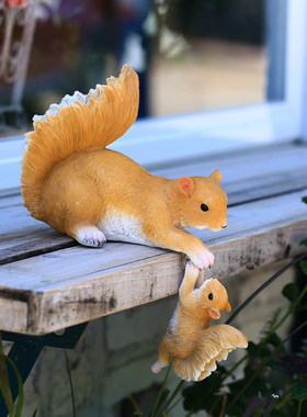 创意松鼠摆件花园庭院家居装饰动物桌面摆设幼儿园造景布置送礼物