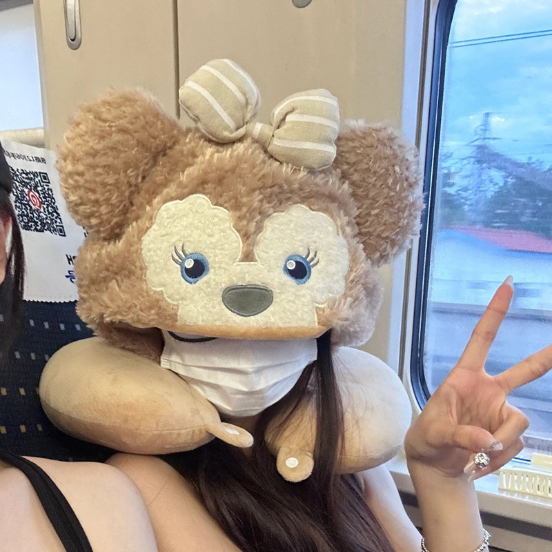 雪莉玫u型枕连帽旅行枕睡觉飞机护颈枕脖子颈部支撑枕u形枕便携