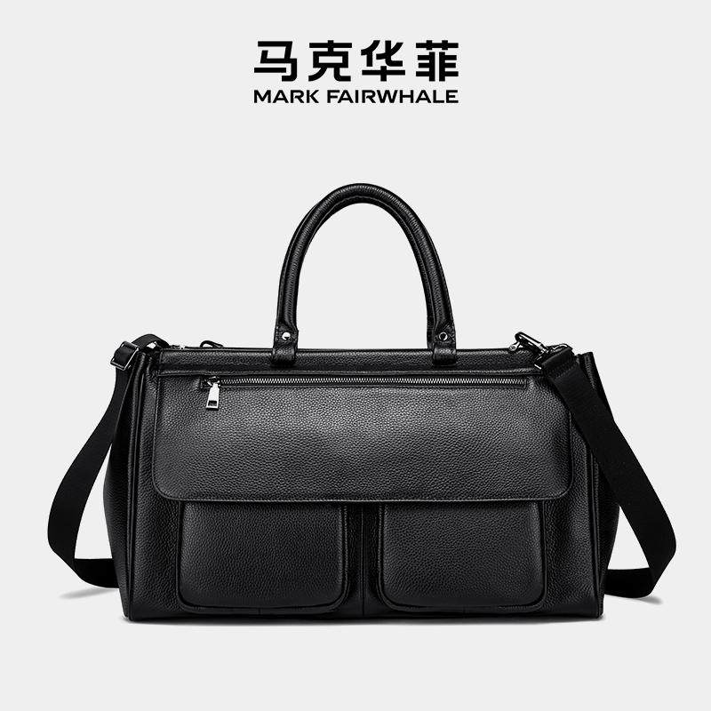 Mark Fairwhale/马克华菲男士真皮旅行健身出差单肩斜