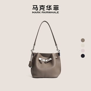 Mark 马克华菲极简真皮水桶包女单肩通勤百搭腋下包 Fairwhale