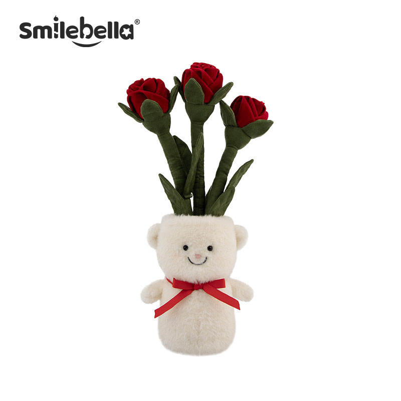 SmileBella小熊玫瑰花香氛玩偶毛绒玩具公仔安抚娃娃送女生日礼物