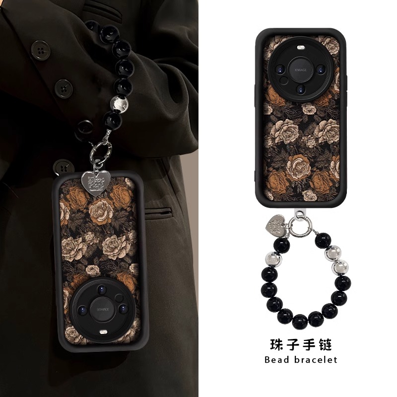 适用华为mate硅胶复古玫瑰手链