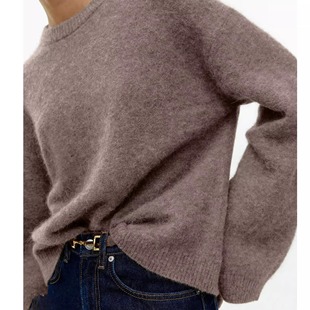 color sticky lazy and sweater纯色慵懒软糯风毛衣女 soft Solid