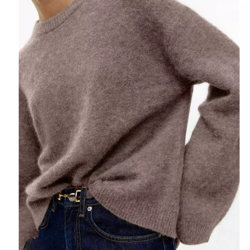Solid color lazy soft and sticky sweater纯色慵懒软糯风毛衣女