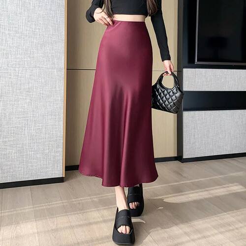 Solid color hanging casual fishtail skirt 纯色垂感休闲鱼尾裙