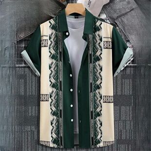 short sleeved shirt3D数码 宽松衬衫 printed 印花短袖 digital