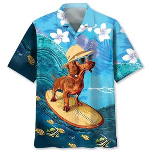 3D数码印花沙滩宽松衬衫男3D digital printed beach loose shirt