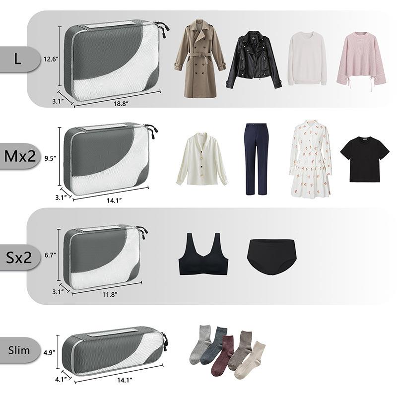 6套轻旅行收纳包薄行李件收纳袋旅行行配行李箱收纳套装旅IWC收纳