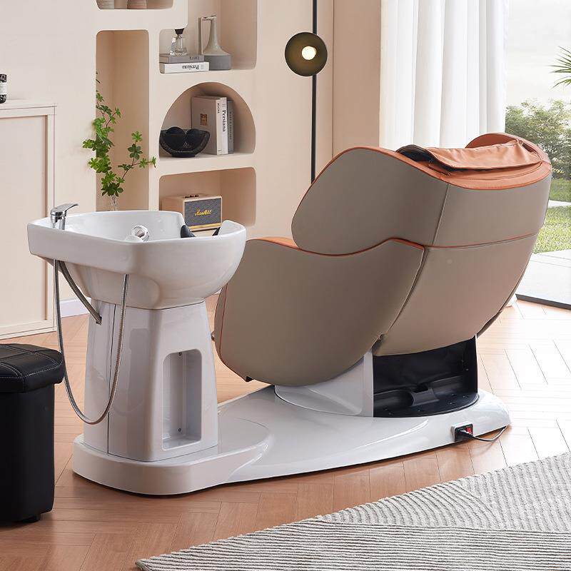 智转能电动按摩洗床理发店发廊头美发店冲水旋放倒咨询一体床洗头